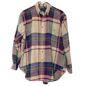 Northeast Outfitters Flannel Shirt Shacket Mens Size Large Vintage 90s Neo Multi